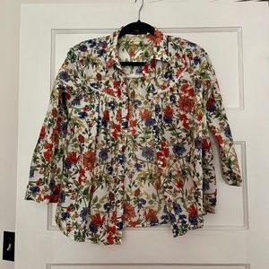 Zara floral button-down top, size small